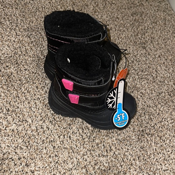 Girls Winter Boots fleece Lining Shoes for Toddler Little Big Kids size 6 NWT - Picture 2 of 2